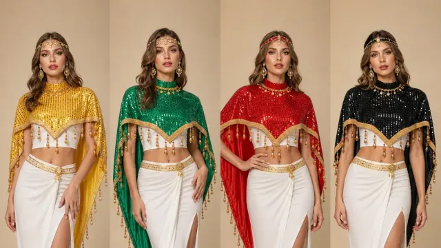 Sequin Tassel Shawls: Adding Evening Glamour to Costume Looks