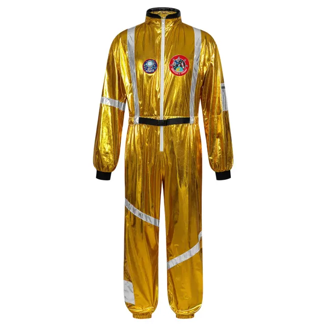 Adult 70s Space Hippie Cosplay Costume for Halloween Party detail 2