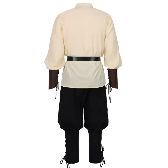 Adult Caribbean Pirate Jogger Pants Halloween Renaissance Costume Set detail 3