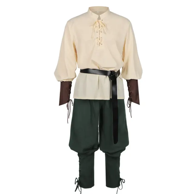 Adult Caribbean Pirate Jogger Pants Halloween Renaissance Costume Set detail 13