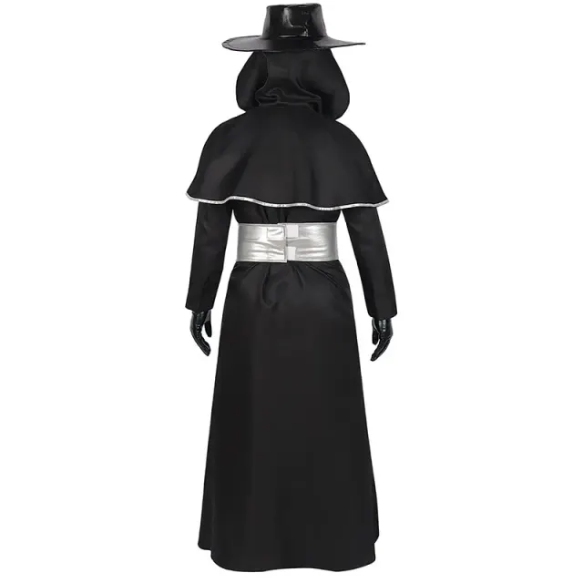 Adult Medieval Steampunk Bird Beak Costume with Long-Beak Mask detail 4