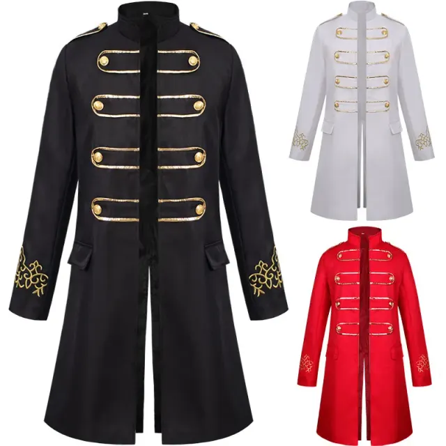 Adult Unisex Embroidered Medieval Steampunk Halloween Jacket detail 2