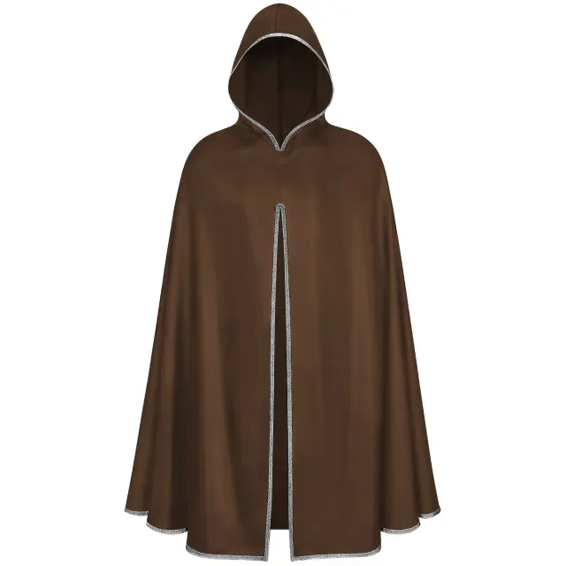 Adult Viking Hooded Cape Renaissance Medieval Cosplay Costume detail 2