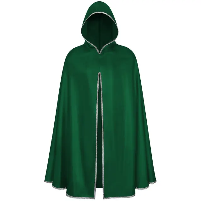 Adult Viking Hooded Cape Renaissance Medieval Cosplay Costume detail 3
