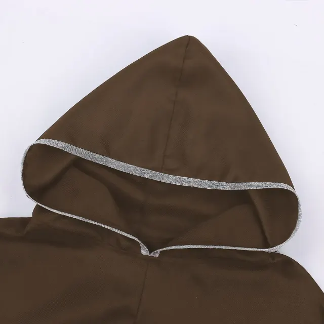 Adult Viking Hooded Cape Renaissance Medieval Cosplay Costume detail 19