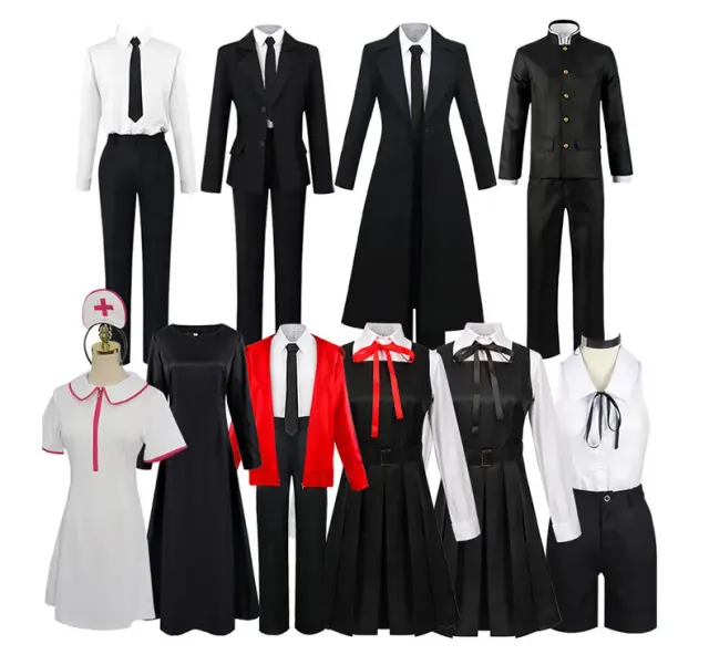 Anime Devil Hunter Cosplay Costume Set with Trench Coat detail 1
