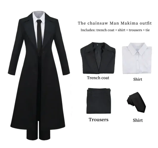 Anime Devil Hunter Cosplay Costume Set with Trench Coat detail 3