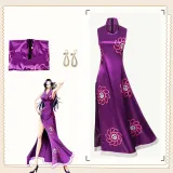 Qipao Hancock morado - Qipao + pendientes