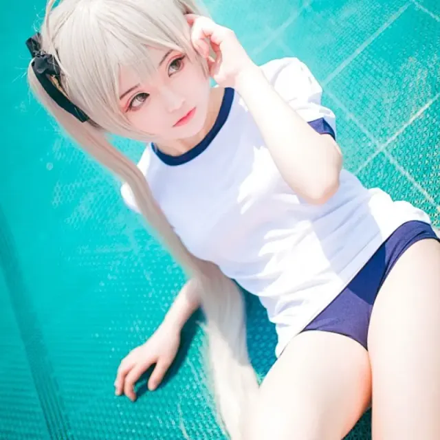 Front view of an anime-inspired school gym uniform cosplay costume in the Fox Spirit design.