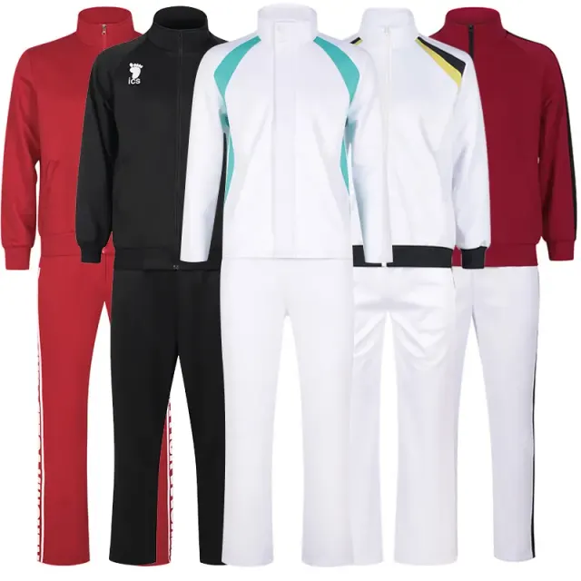 Unisex anime volleyball school sportswear cosplay set shown in a school-style option.