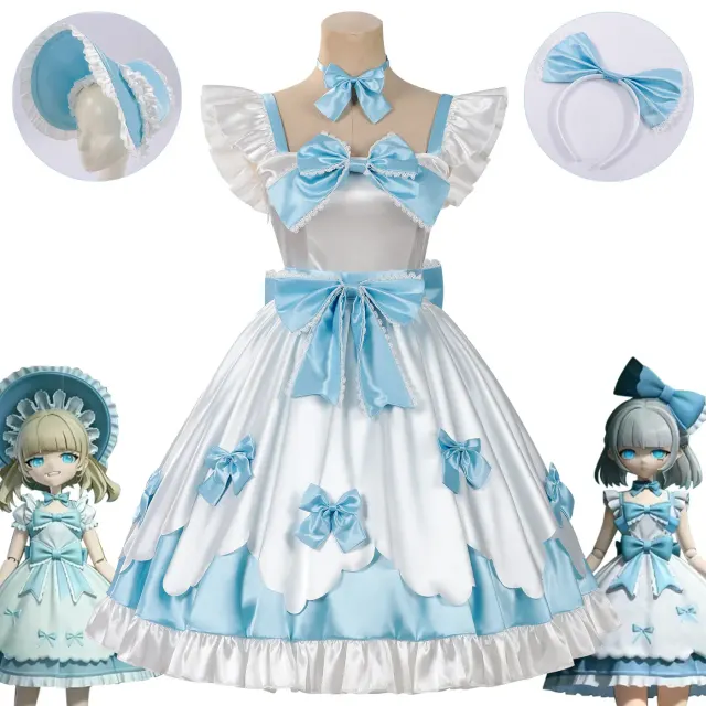 Anna and Anya twin-spirit cosplay dress sets shown in two coordinated styles for haunted-night roleplay.