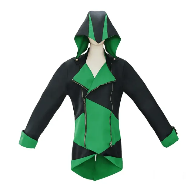 Assassin's Creed Connor Medieval Hooded Tailcoat Cosplay Costume detail 2