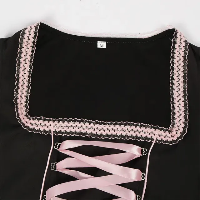 Bavarian Oktoberfest Maid Dress for Halloween Cosplay Stage detail 4