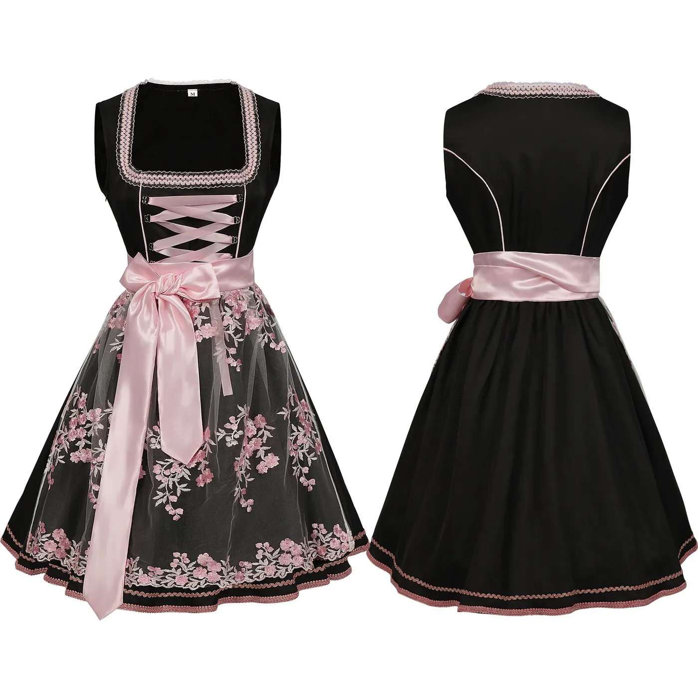 Bavarian Oktoberfest Pinafore Dress Set for Women detail 3