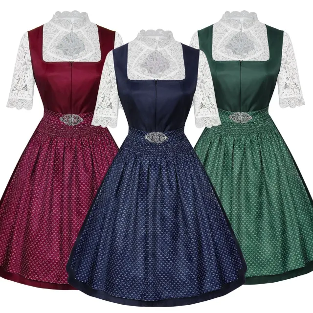Bayerisches Oktoberfest-Latzkleid-Set für Damen Detail 7