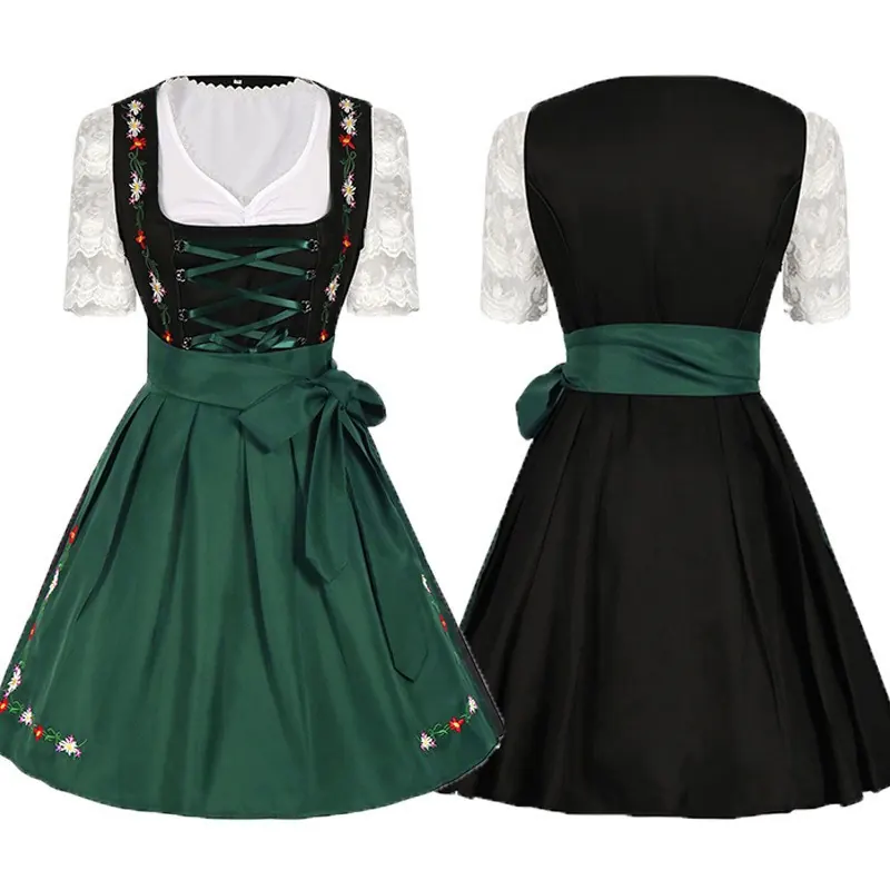 Bavarian Oktoberfest Pinafore Dress Set for Women detail 10