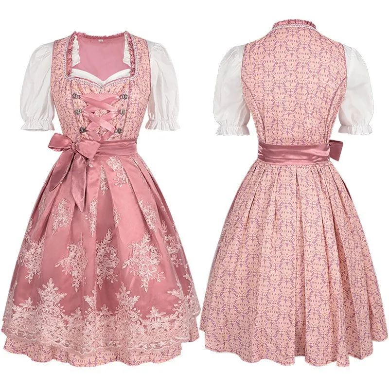 Bavarian Oktoberfest Pinafore Dress Set for Women detail 11