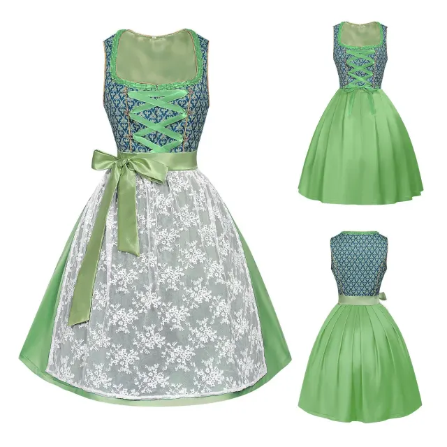 Bayerisches Oktoberfest-Latzkleid-Set für Damen Detail 12