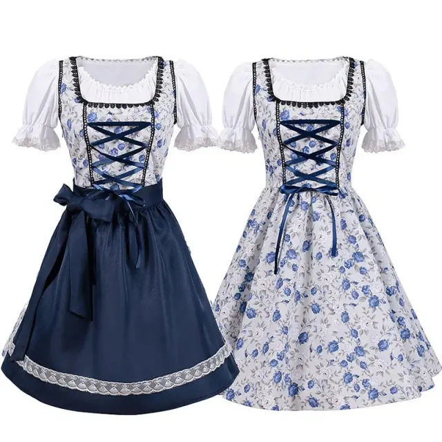 Bayerisches Oktoberfest-Latzkleid-Set für Damen Detail 13