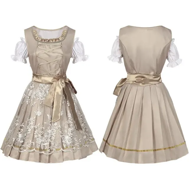 Bayerisches Oktoberfest-Latzkleid-Set für Damen Detail 15