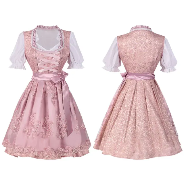 Bayerisches Oktoberfest-Latzkleid-Set für Damen Detail 17