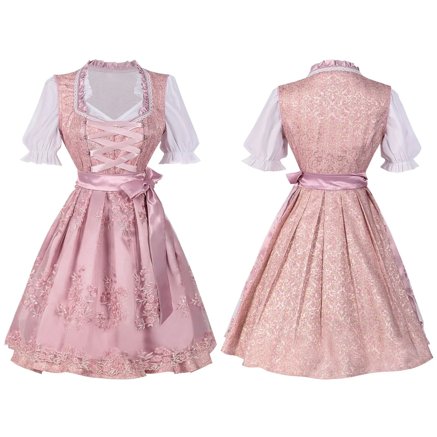 Bavarian Oktoberfest Pinafore Dress Set for Women detail 17