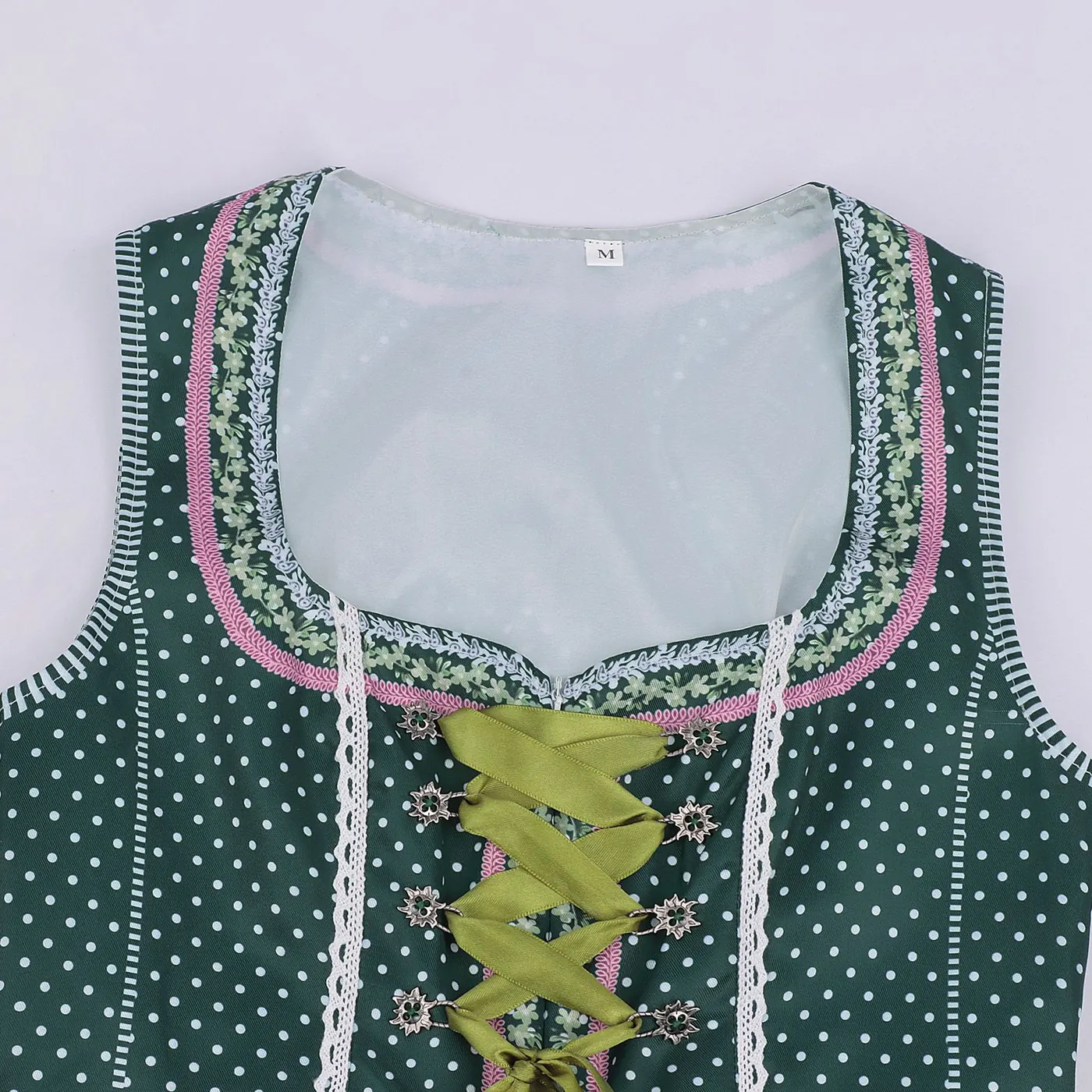 Bavarian Oktoberfest Vintage Maid Dress for Halloween Cosplay detail 15
