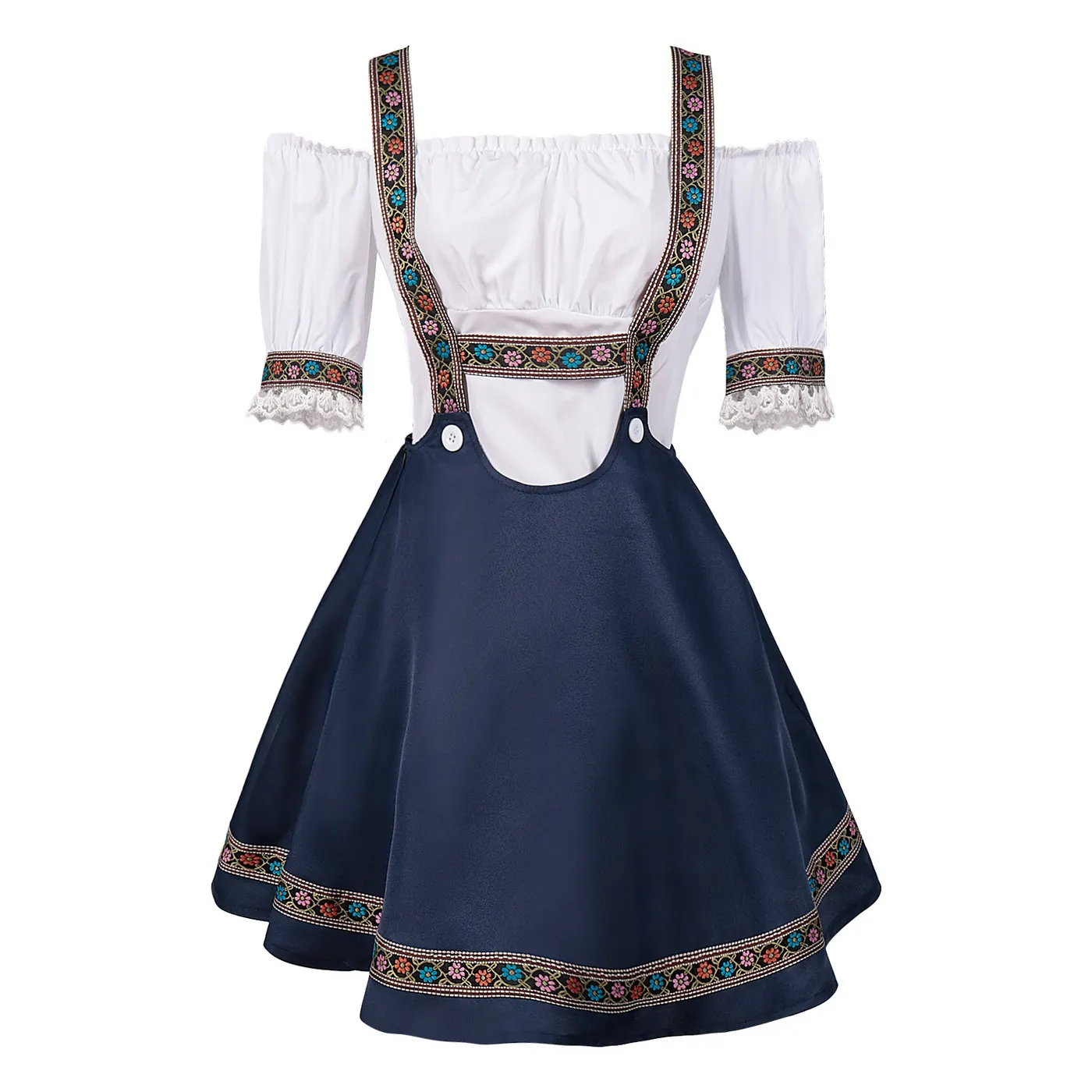 Women's Beer Festival Lace Color-Block Maid Dress Set detail 2