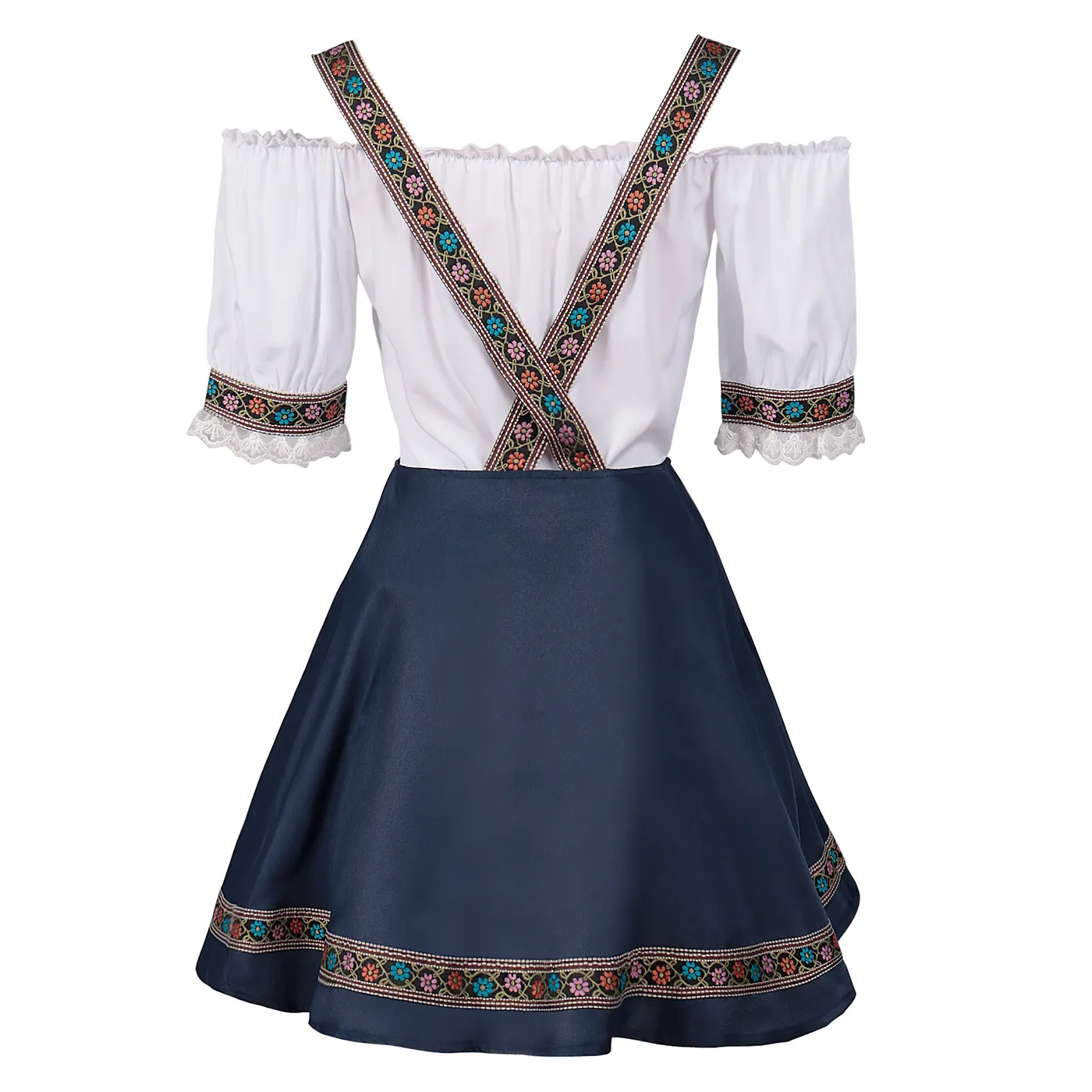 Women's Beer Festival Lace Color-Block Maid Dress Set detail 4