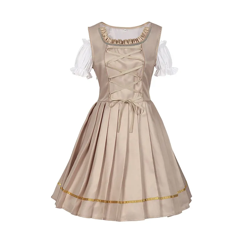 Women's Beer Festival Lace Color-Block Maid Dress Set detail 6