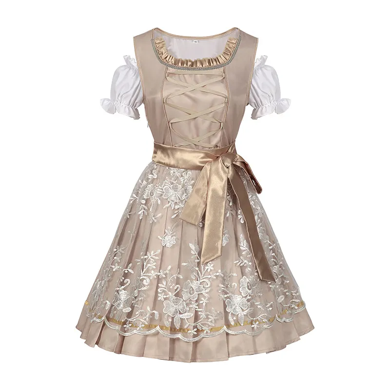 Women's Beer Festival Lace Color-Block Maid Dress Set detail 7