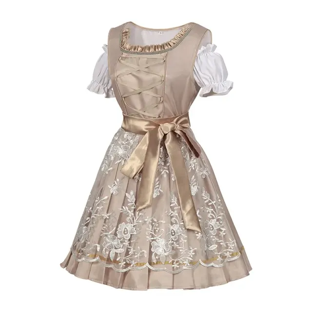 Ensemble robe de serveuse à dentelle et blocs de couleurs pour femme – Fête de la bière détail 8
