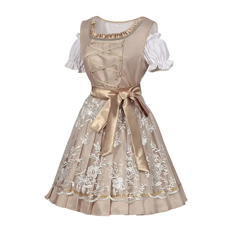 Women's Beer Festival Lace Color-Block Maid Dress Set detail 8