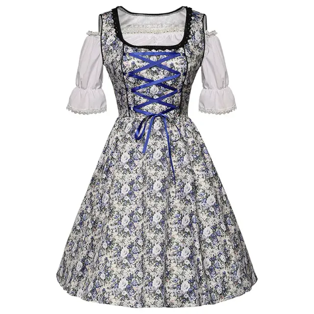 Ensemble robe de serveuse à dentelle et blocs de couleurs pour femme – Fête de la bière détail 10