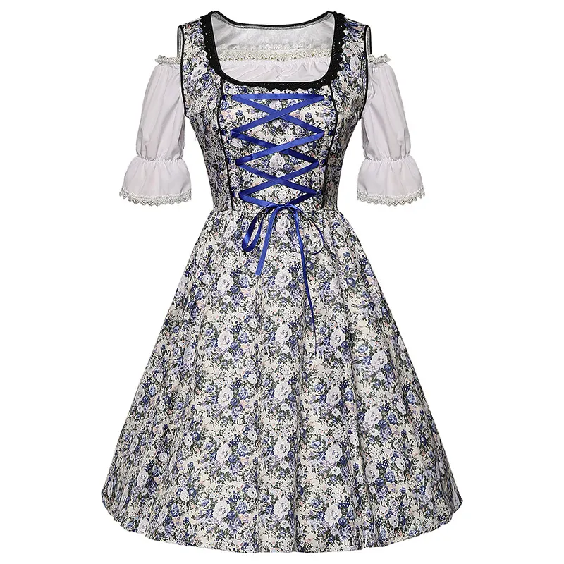 Women's Beer Festival Lace Color-Block Maid Dress Set detail 10