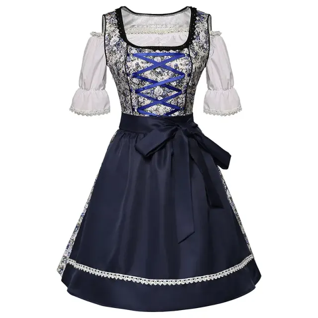 Ensemble robe de serveuse à dentelle et blocs de couleurs pour femme – Fête de la bière détail 11