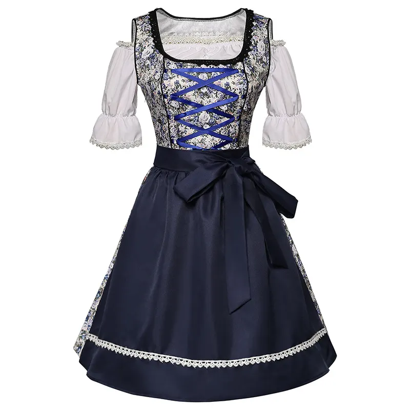 Women's Beer Festival Lace Color-Block Maid Dress Set detail 11