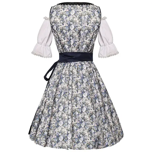 Ensemble robe de serveuse à dentelle et blocs de couleurs pour femme – Fête de la bière détail 12