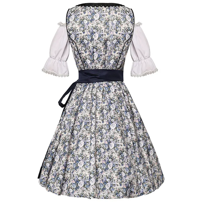 Women's Beer Festival Lace Color-Block Maid Dress Set detail 12