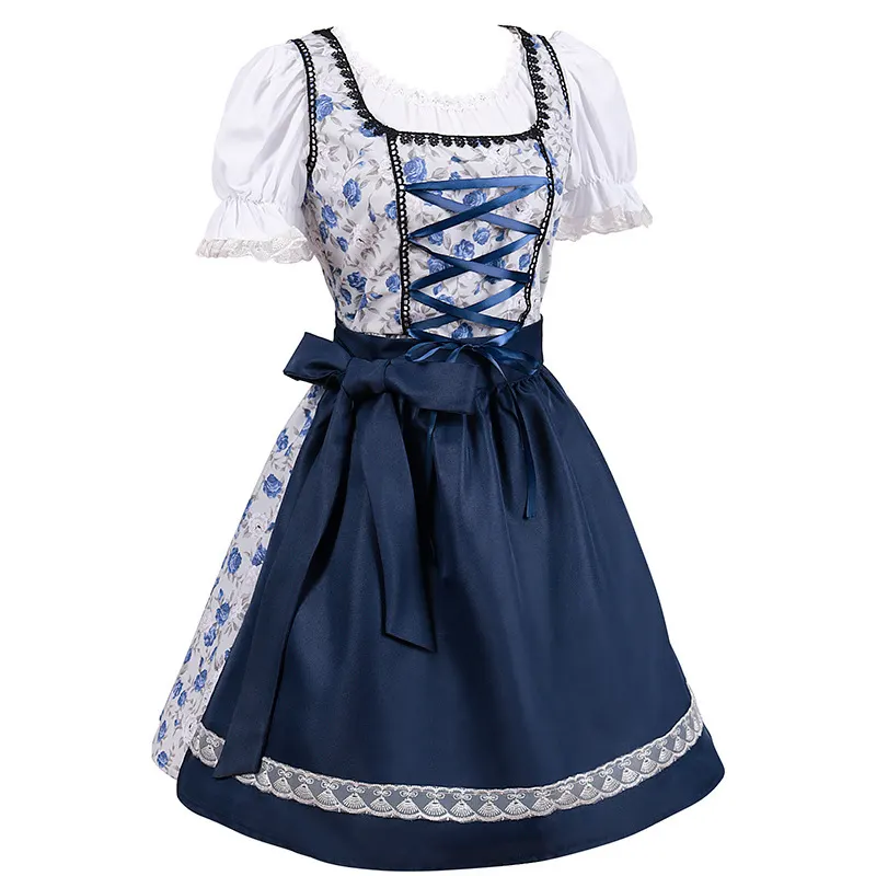 Women's Beer Festival Lace Color-Block Maid Dress Set detail 17