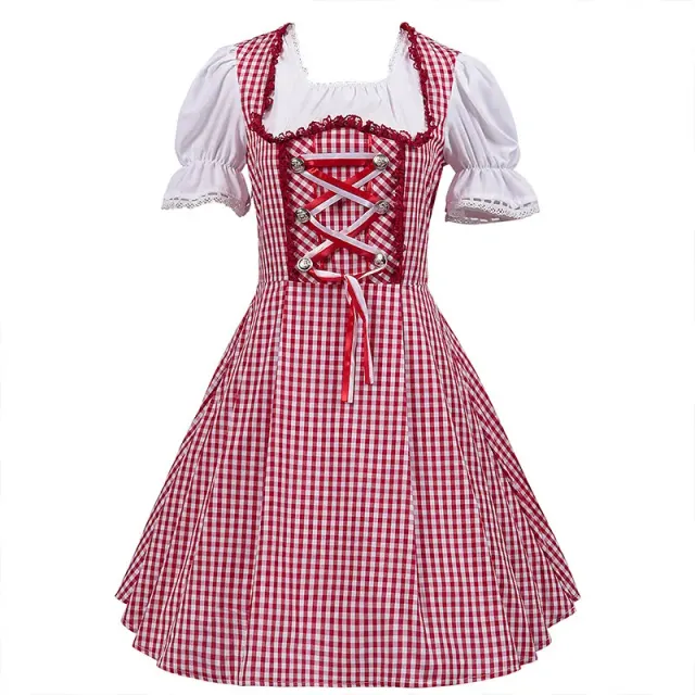 Ensemble robe de serveuse à dentelle et blocs de couleurs pour femme – Fête de la bière détail 19