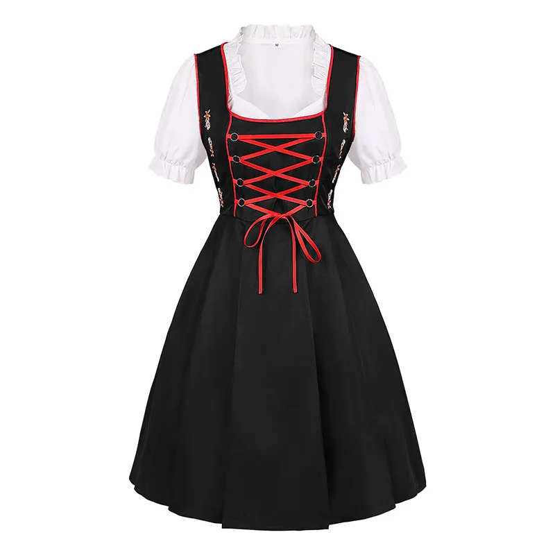 Women's Beer Festival Lace Color-Block Maid Dress Set detail 24