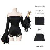 Bell-Sleeve Bodysuit - Black