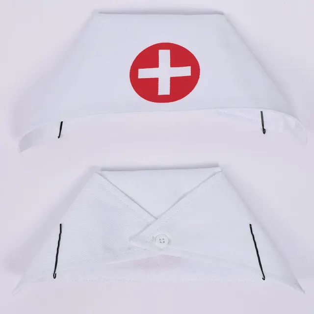 Black and White Nurse Cosplay Costume Halloween Stage Outfit detail 5