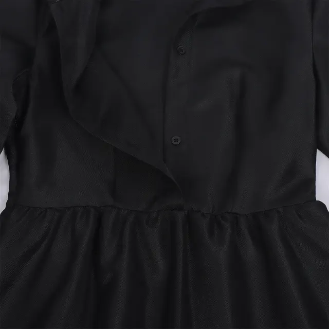 Black and White Nurse Cosplay Costume Halloween Stage Outfit detail 8
