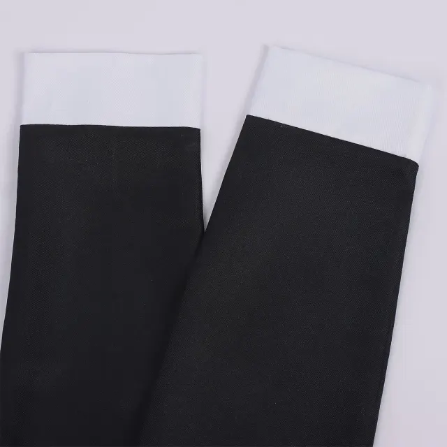 Black and White Nurse Cosplay Costume Halloween Stage Outfit detail 11