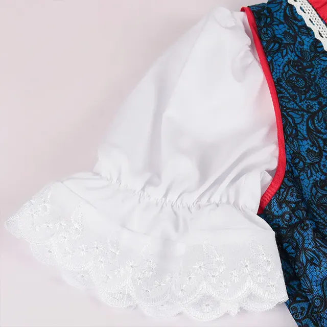 Women's Blue Bavarian Beer Maid Lolita Cosplay Dress with Apron detail 7