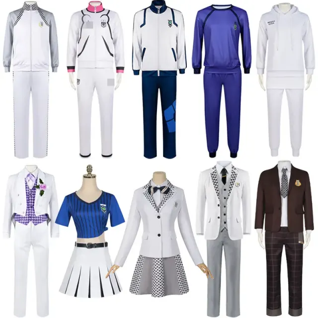Blue Lock cosplay costume set with a long-sleeve suit jacket and multiple character-inspired outfit options.