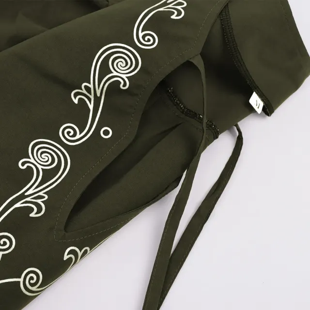 Bohemian Embroidered Print Round Neck Loose Shirt detail 9