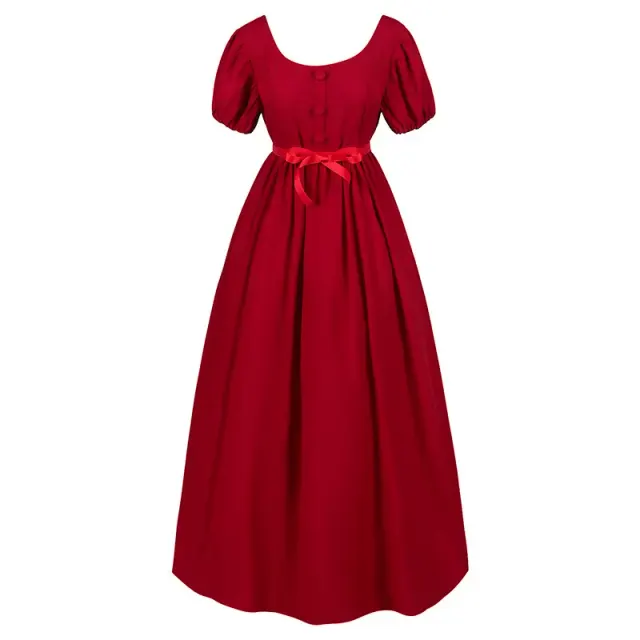 Bridgerton Regency High-Waist Ball Gown Victorian Cosplay Dress detail 1